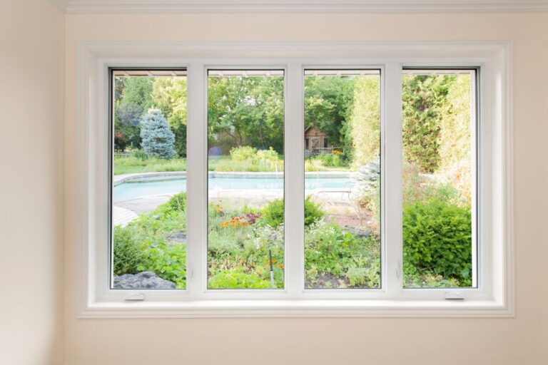 cream color wall white new window