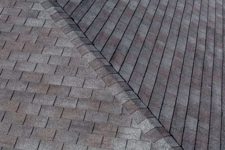 light shingles roof close up