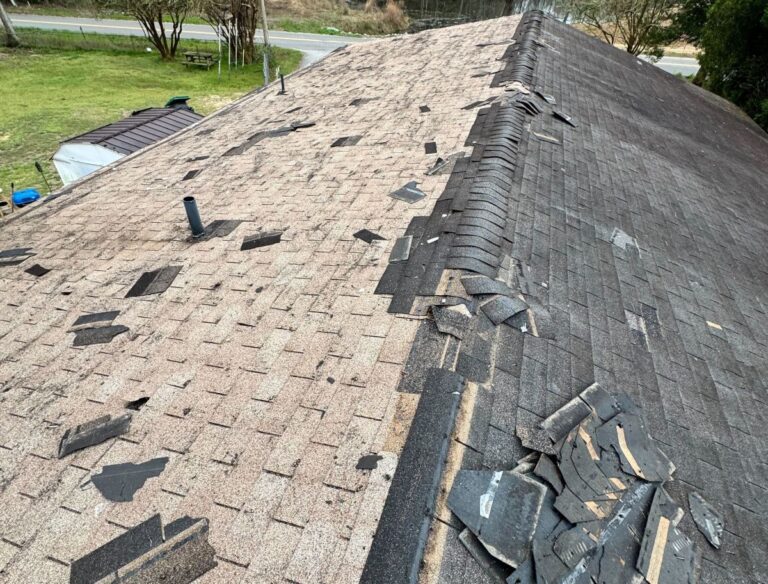 Roof being replaced