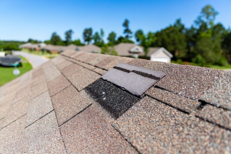 a missing shingle after storm damage