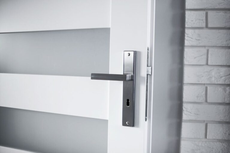 white metal door