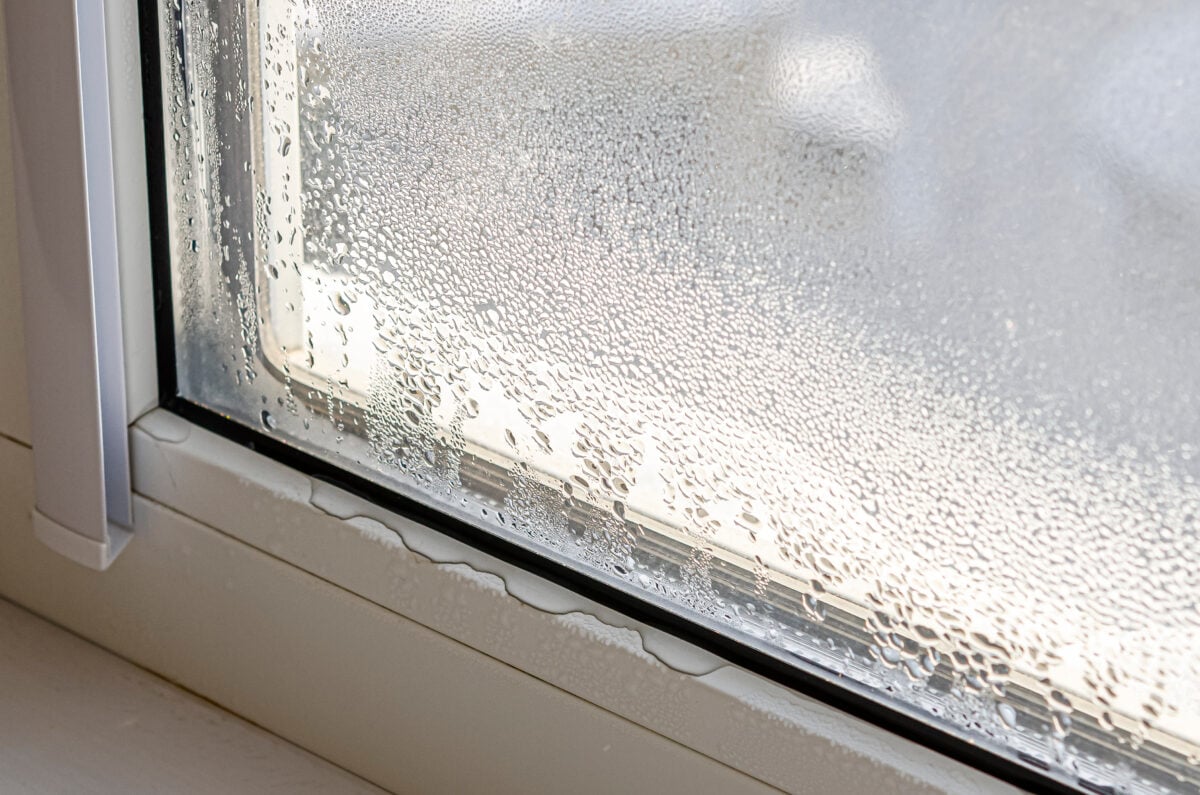 residential window repair drops of condensation after rain